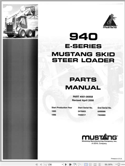 mustang 940 skid steer service manual|mustang skid steer parts catalog.